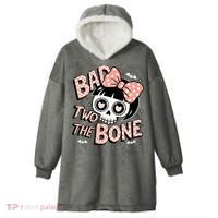 Bad Two The Bone Cute Skull Girl With Bow Halloween  Hooded Wearable Blanket thumb 0