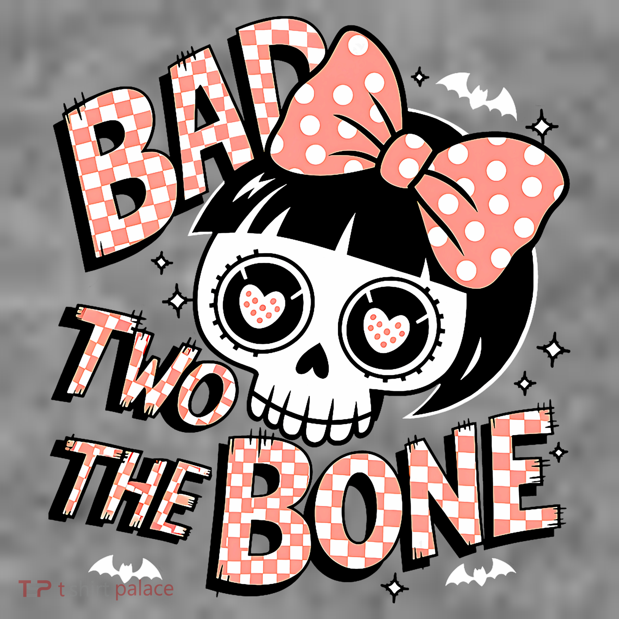 Bad Two The Bone Cute Skull Girl With Bow Halloween  Toddler Hoodie