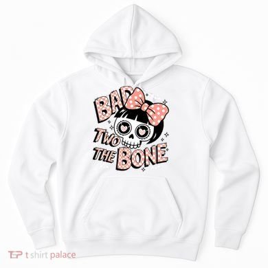 Bad Two The Bone Cute Skull Girl With Bow Halloween  Hoodie