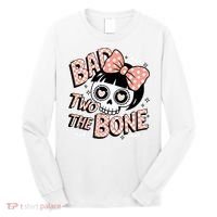 Bad Two The Bone Cute Skull Girl With Bow Halloween  Long Sleeve Shirt thumb 0