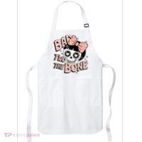 Bad Two The Bone Cute Skull Girl With Bow Halloween  Apron thumb 0