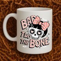 Bad Two The Bone Cute Skull Girl With Bow Halloween  Coffee Mug thumb 2