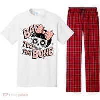 Bad Two The Bone Cute Skull Girl With Bow Halloween  Pajama Set thumb 0