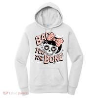 Bad Two The Bone Cute Skull Girl With Bow Halloween  Women's Hoodie thumb 0