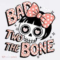 Bad Two The Bone Cute Skull Girl With Bow Halloween  Women's Hoodie thumb 2