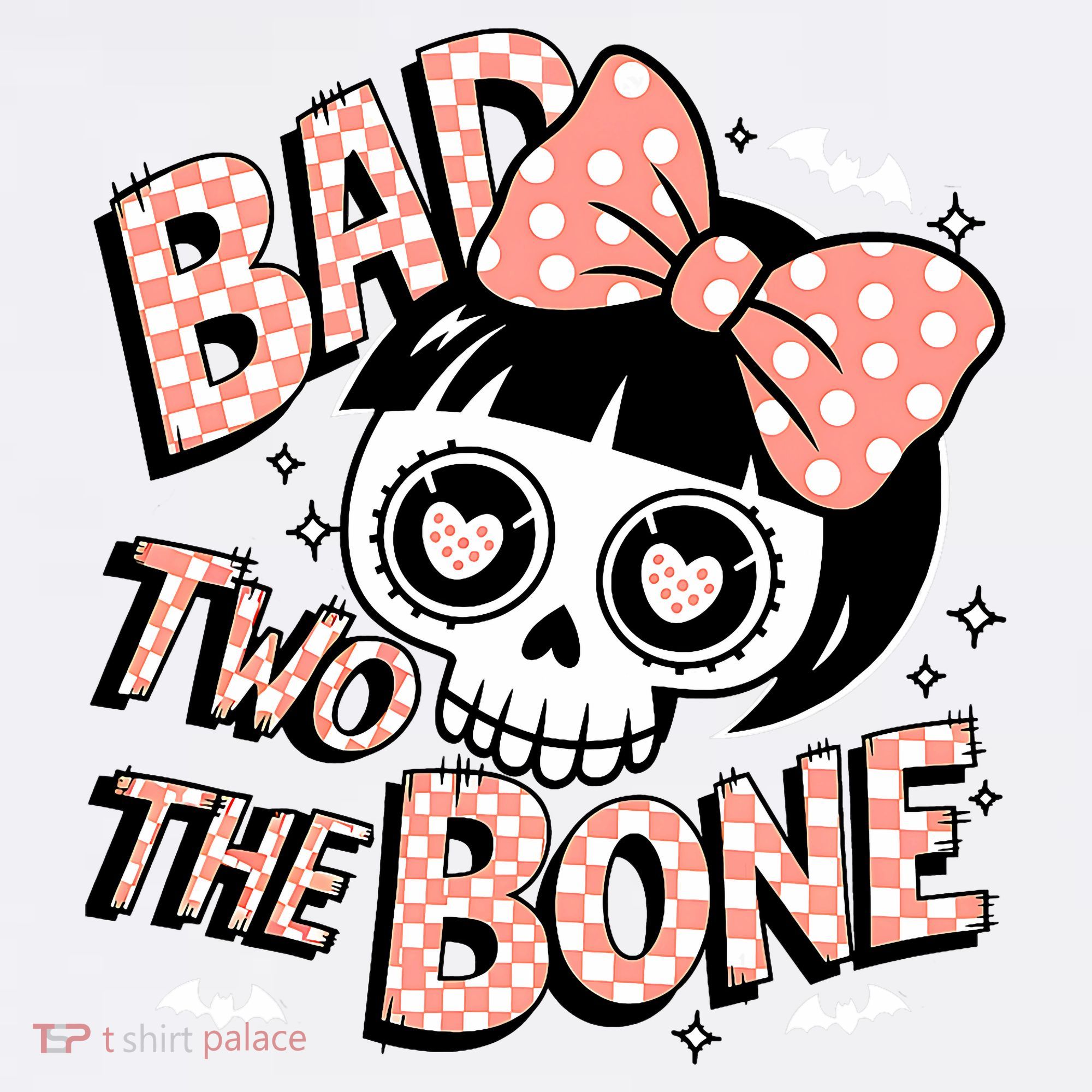 Bad Two The Bone Cute Skull Girl With Bow Halloween  Women's Hoodie