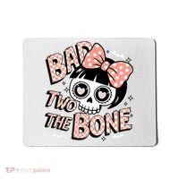 Bad Two The Bone Cute Skull Girl With Bow Halloween  Mousepad thumb 0
