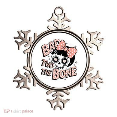 Bad Two The Bone Cute Skull Girl With Bow Halloween  Ornament