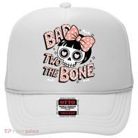 Bad Two The Bone Cute Skull Girl With Bow Halloween  Hat thumb 0