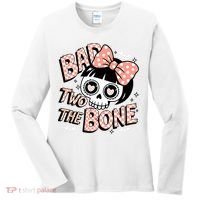 Bad Two The Bone Cute Skull Girl With Bow Halloween  Women's Long Sleeve Shirt thumb 0