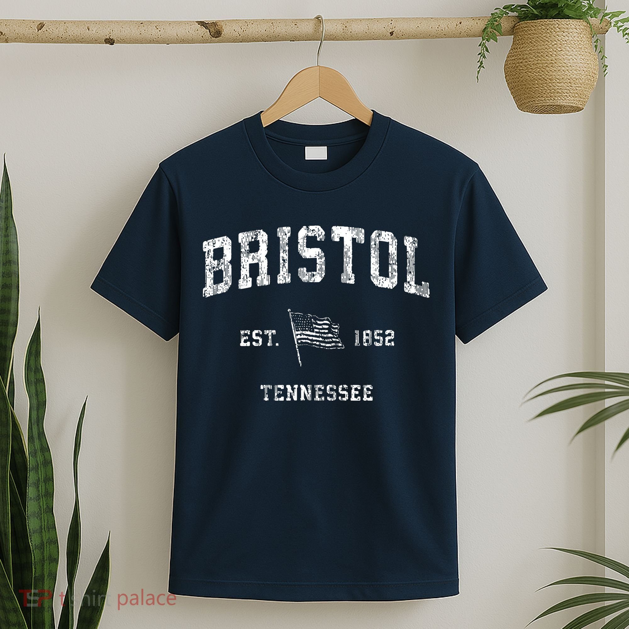 Bristol Tennessee Tn Vintage Us Flag Sports T-Shirt