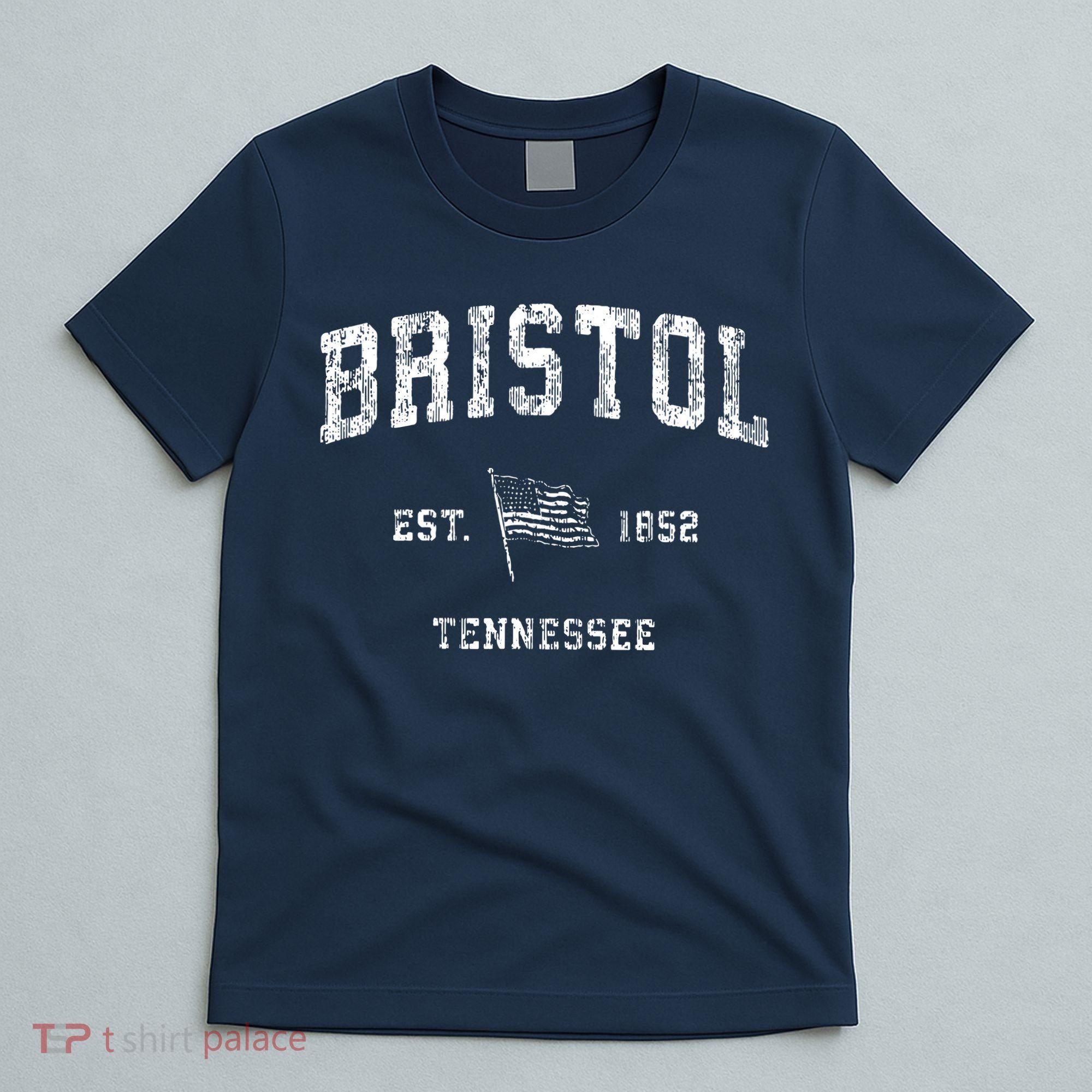 Bristol Tennessee Tn Vintage Us Flag Sports T-Shirt