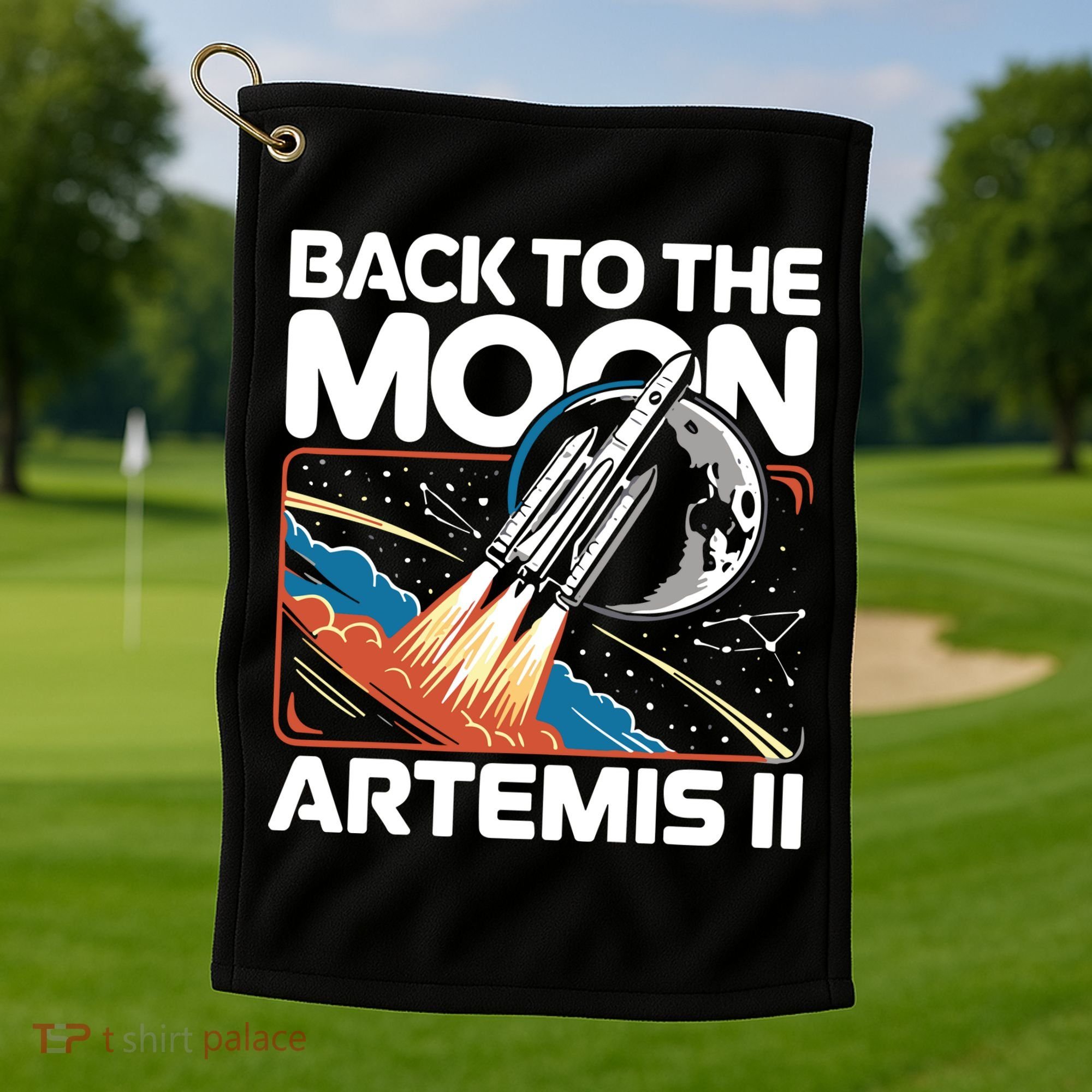 Back To The Moon Artemis 2 Golf Towel