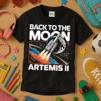 Back To The Moon Artemis 2 Kids T-Shirt thumb 3