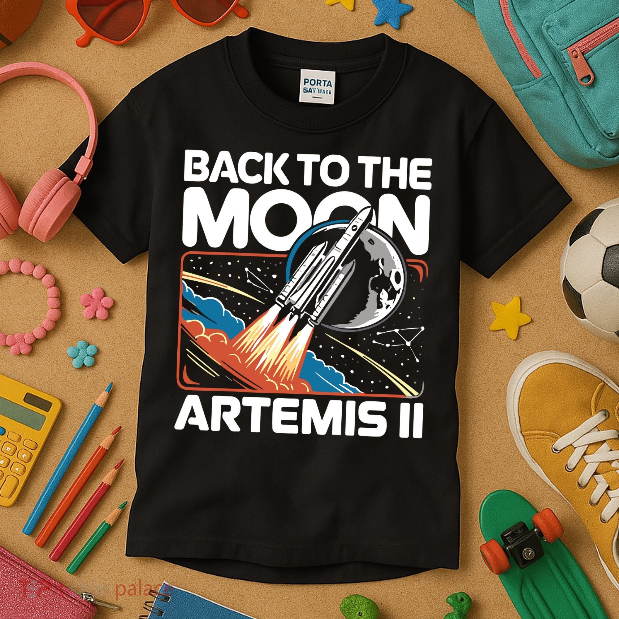 Back To The Moon Artemis 2 Kids T-Shirt
