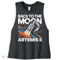 Back To The Moon Artemis 2 Women's Racerback Cropped Tank thumb 0