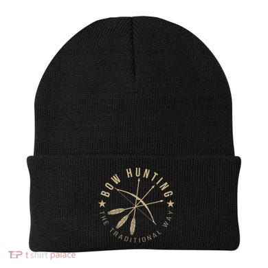 Bowhunting The Traditional Way Bow Arrows Archery Gift Beanie