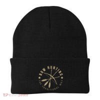Bowhunting The Traditional Way Bow Arrows Archery Gift Beanie thumb 0