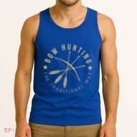 Bowhunting The Traditional Way Bow Arrows Archery Gift Tank Top thumb 3