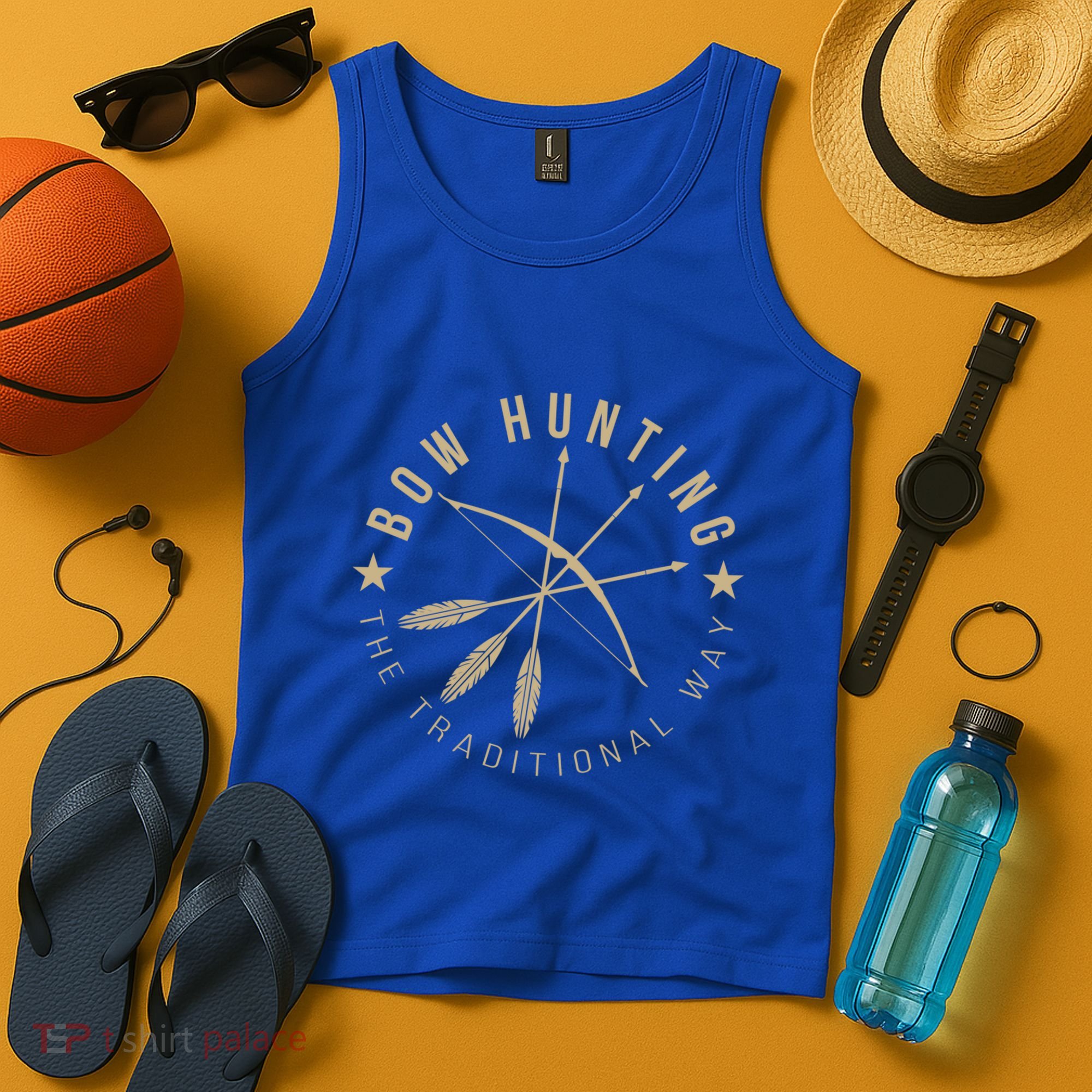 Bowhunting The Traditional Way Bow Arrows Archery Gift Tank Top