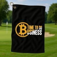 Bitcoin Time To Do Business Golf Towel thumb 1