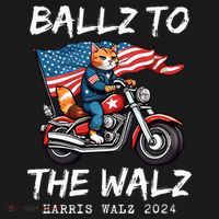 Ballz To The Walz Cat Motorcycle Liberal Vote Kamala Harris Women's Hoodie thumb 2