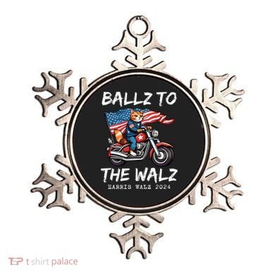 Ballz To The Walz Cat Motorcycle Liberal Vote Kamala Harris Ornament