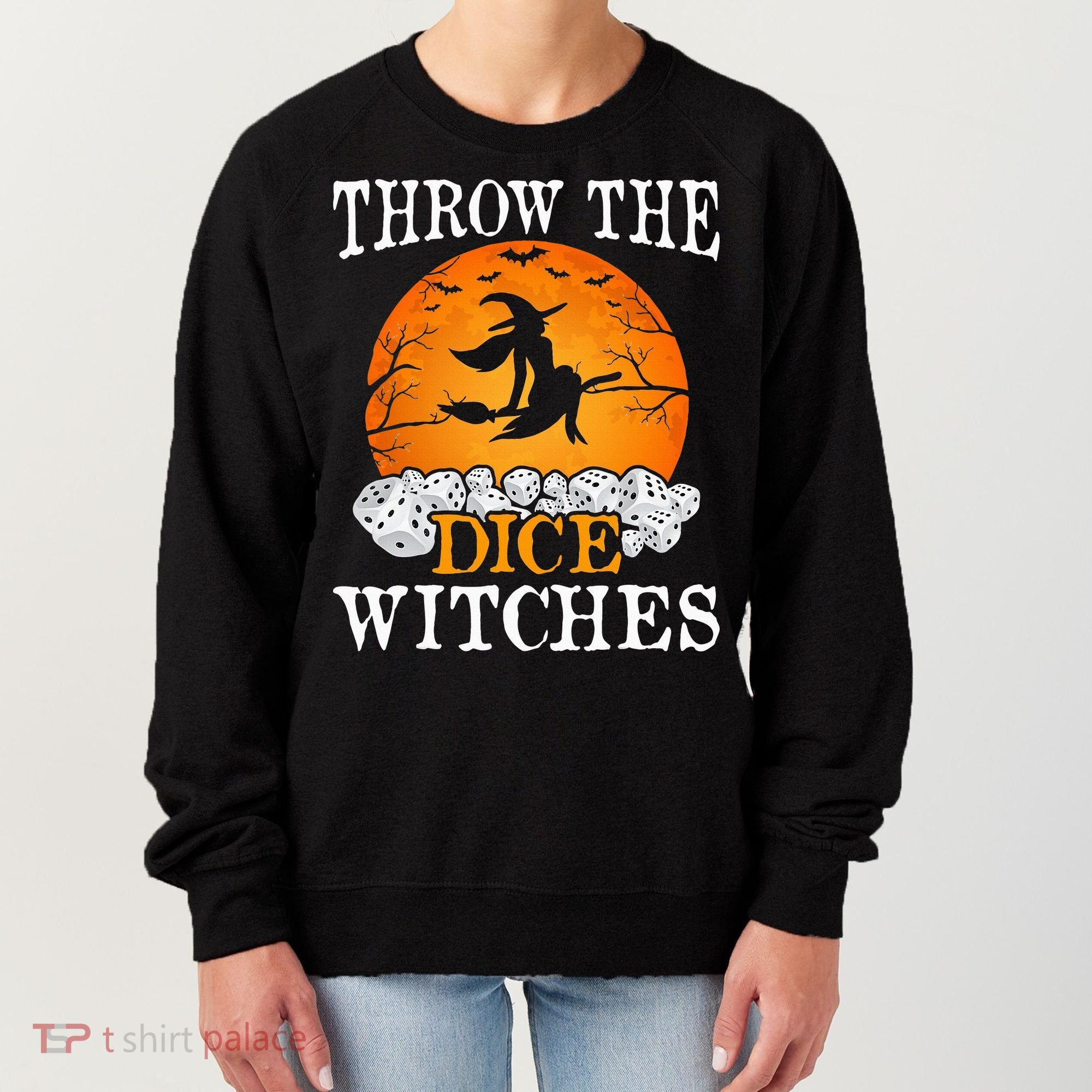 Bunco Throw the Dice Witches Bunco Game Lover Halloween Women's Sweatshirt