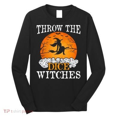 Bunco Throw the Dice Witches Bunco Game Lover Halloween Long Sleeve Shirt