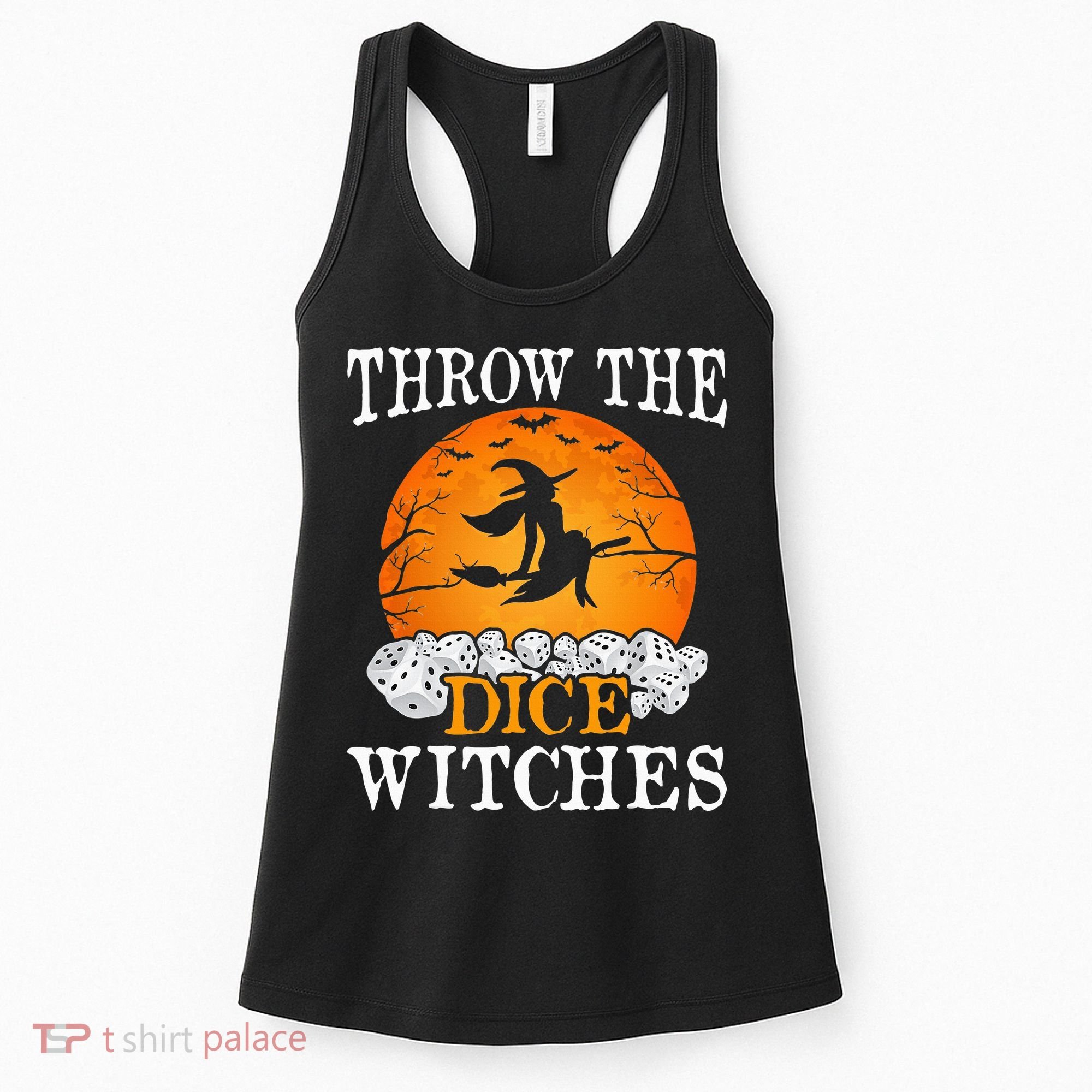 Bunco Throw the Dice Witches Bunco Game Lover Halloween Women's Tank Top