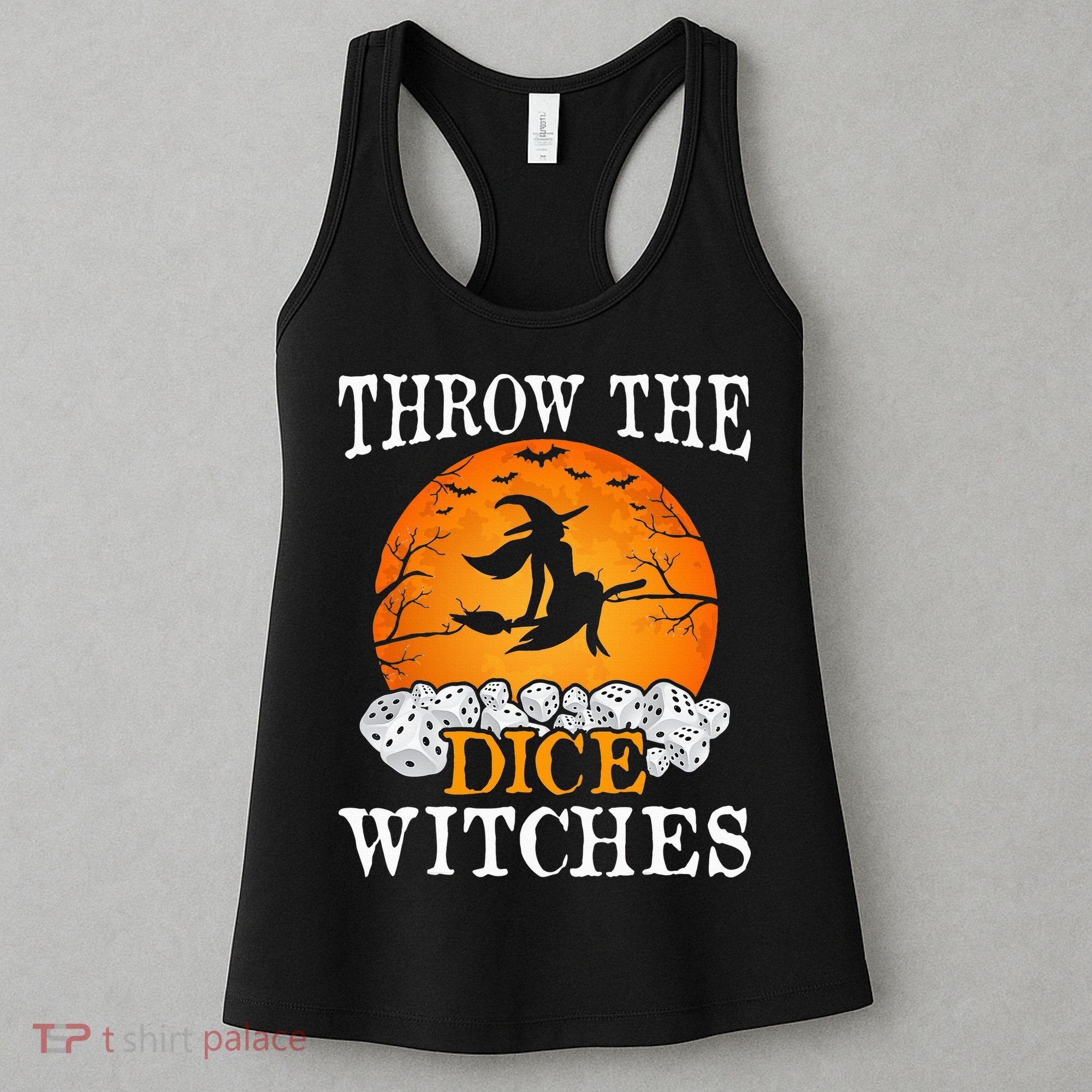 Bunco Throw the Dice Witches Bunco Game Lover Halloween Women's Tank Top