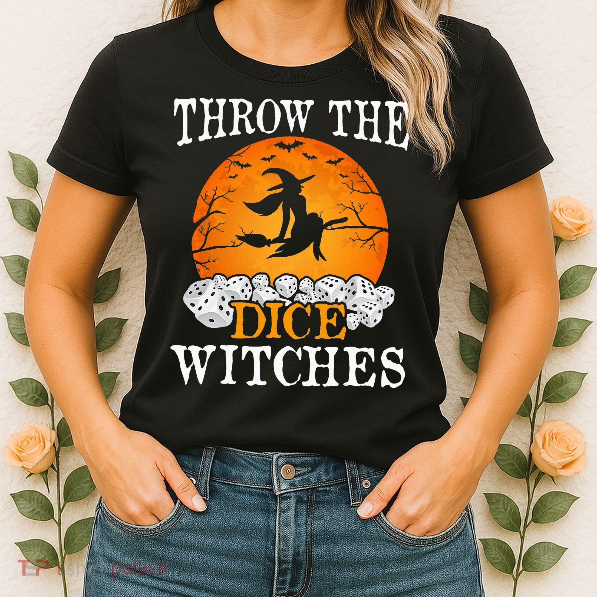 Bunco Throw the Dice Witches Bunco Game Lover Halloween Women's T-Shirt