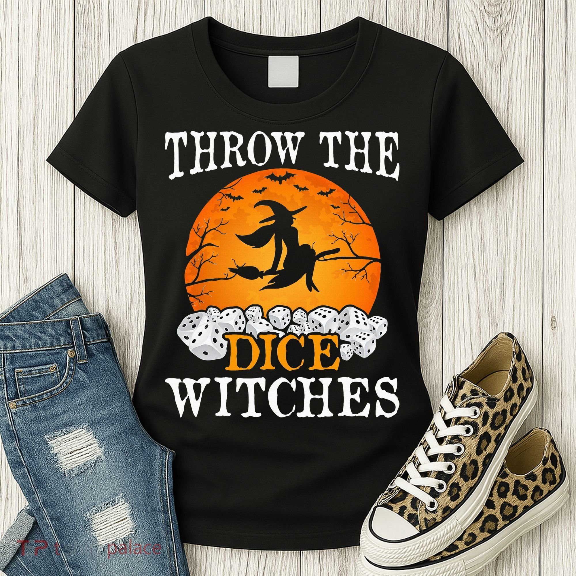 Bunco Throw the Dice Witches Bunco Game Lover Halloween Women's T-Shirt