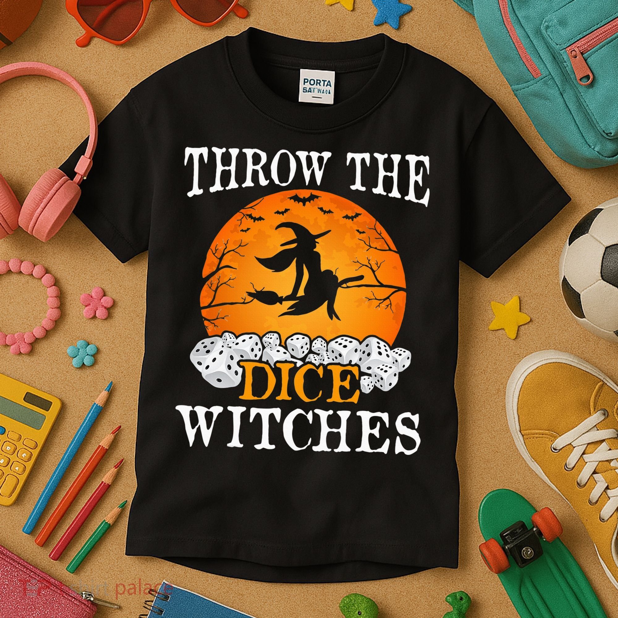 Bunco Throw the Dice Witches Bunco Game Lover Halloween Kids T-Shirt