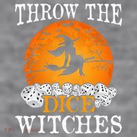 Bunco Throw the Dice Witches Bunco Game Lover Halloween Women's Racerback Cropped Tank thumb 2