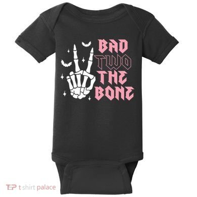 Bad Two The Bone Birthday 2nd 2 Years Old Birthday Baby Bodysuit