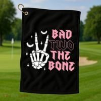 Bad Two The Bone Birthday 2nd 2 Years Old Birthday Golf Towel thumb 1
