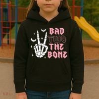 Bad Two The Bone Birthday 2nd 2 Years Old Birthday Kids Hoodie thumb 3