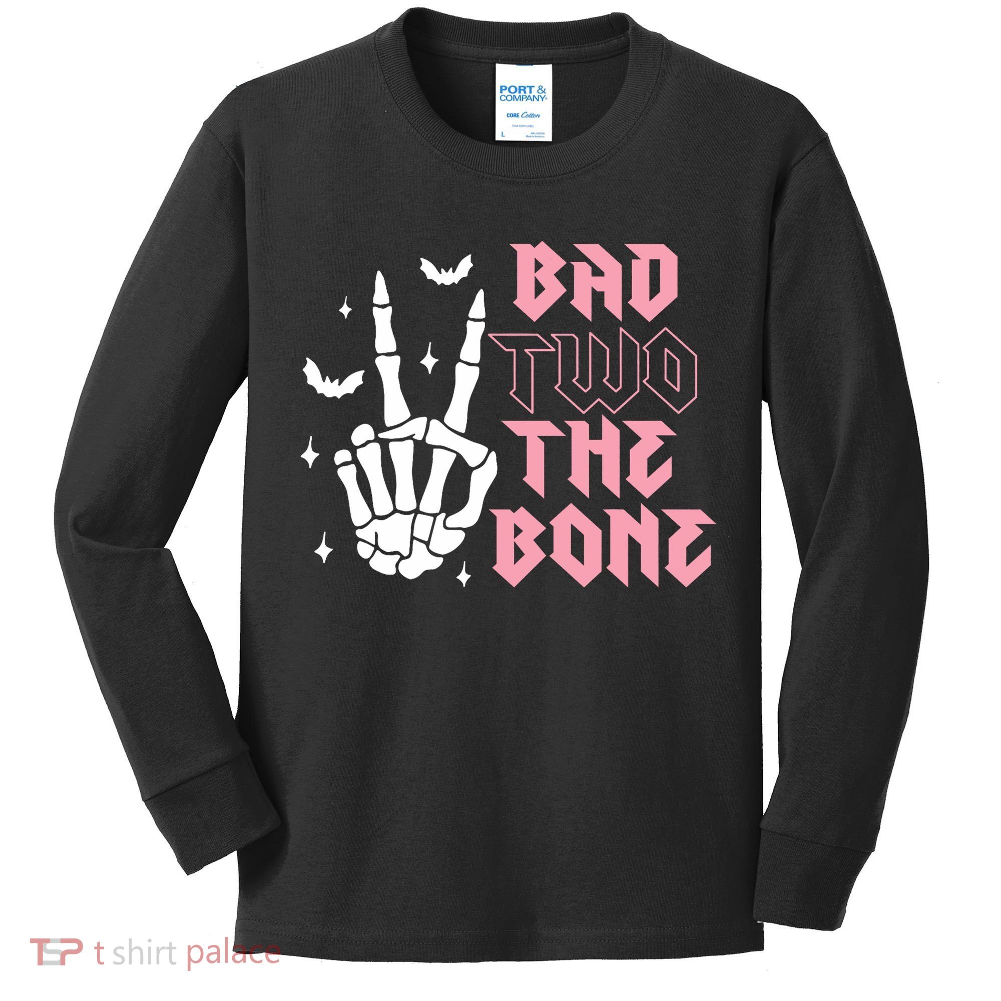 Bad Two The Bone Birthday 2nd 2 Years Old Birthday Kids Long Sleeve Shirt