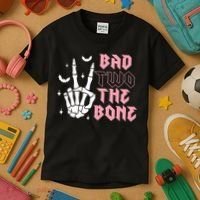 Bad Two The Bone Birthday 2nd 2 Years Old Birthday Kids T-Shirt thumb 3