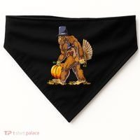 Bigfoot Turkey Thanksgiving Funny Holiday USA-Made Doggie Bandana thumb 0