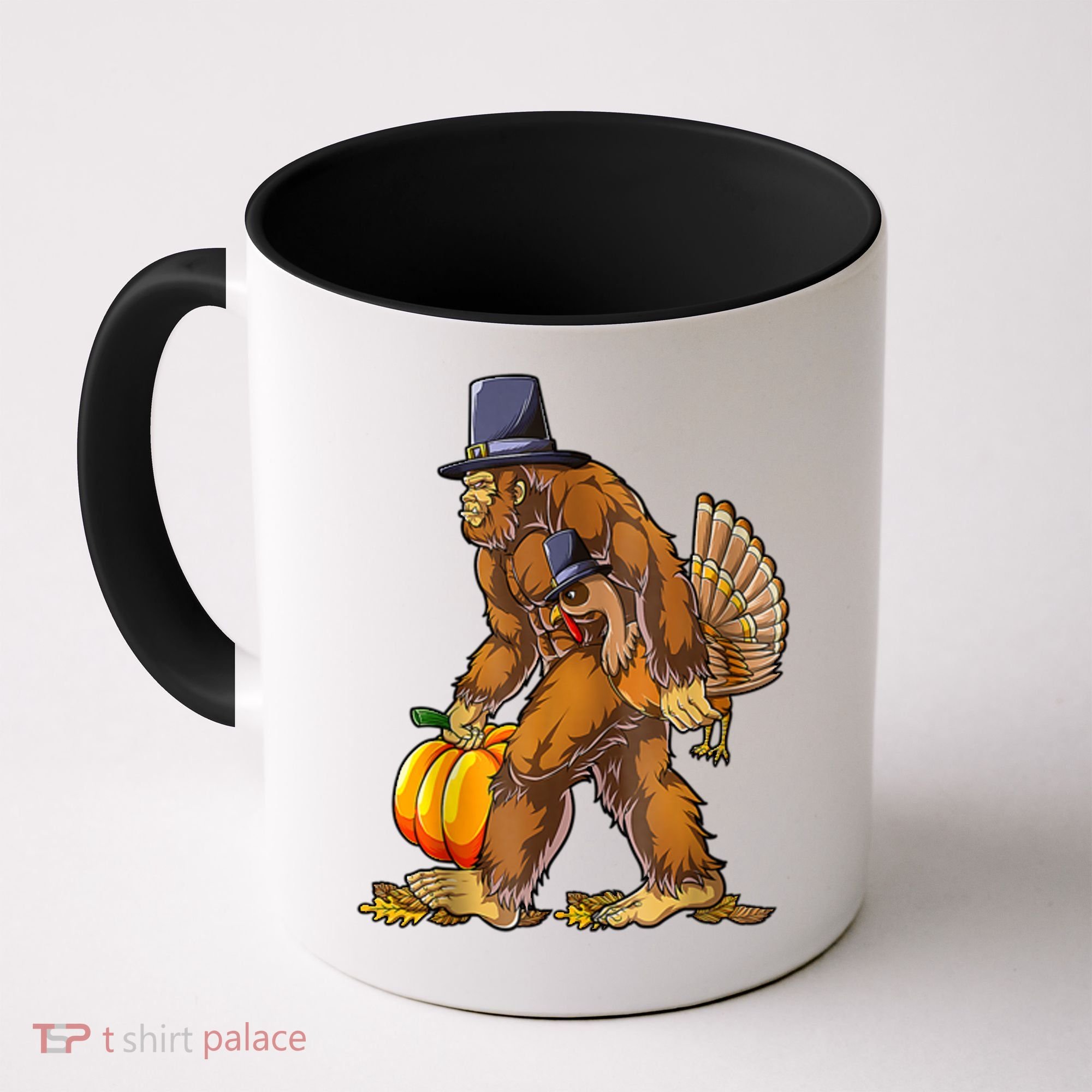 Bigfoot Turkey Thanksgiving Funny Holiday Coffee Mug