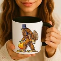 Bigfoot Turkey Thanksgiving Funny Holiday Coffee Mug thumb 3