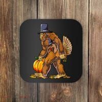 Bigfoot Turkey Thanksgiving Funny Holiday Coaster thumb 0