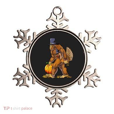 Bigfoot Turkey Thanksgiving Funny Holiday Ornament
