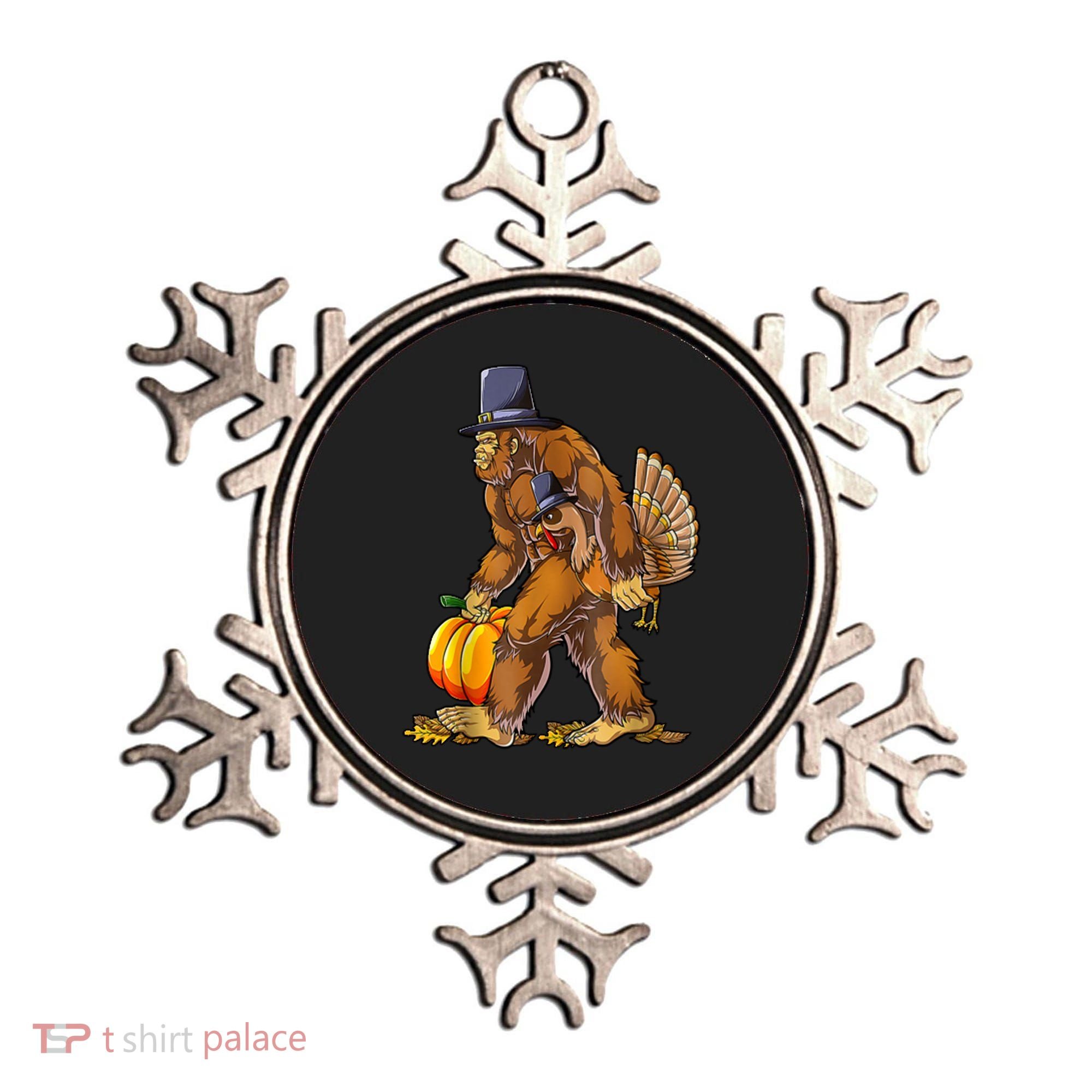 Bigfoot Turkey Thanksgiving Funny Holiday Ornament