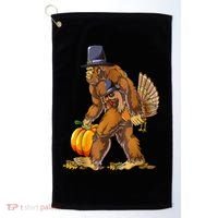 Bigfoot Turkey Thanksgiving Funny Holiday Golf Towel thumb 0