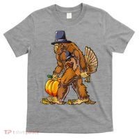 Bigfoot Turkey Thanksgiving Funny Holiday T-Shirt thumb 0