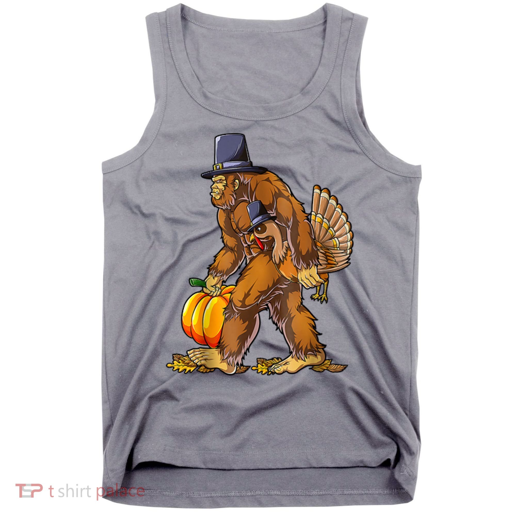 Bigfoot Turkey Thanksgiving Funny Holiday Tank Top