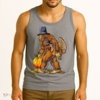 Bigfoot Turkey Thanksgiving Funny Holiday Tank Top thumb 3